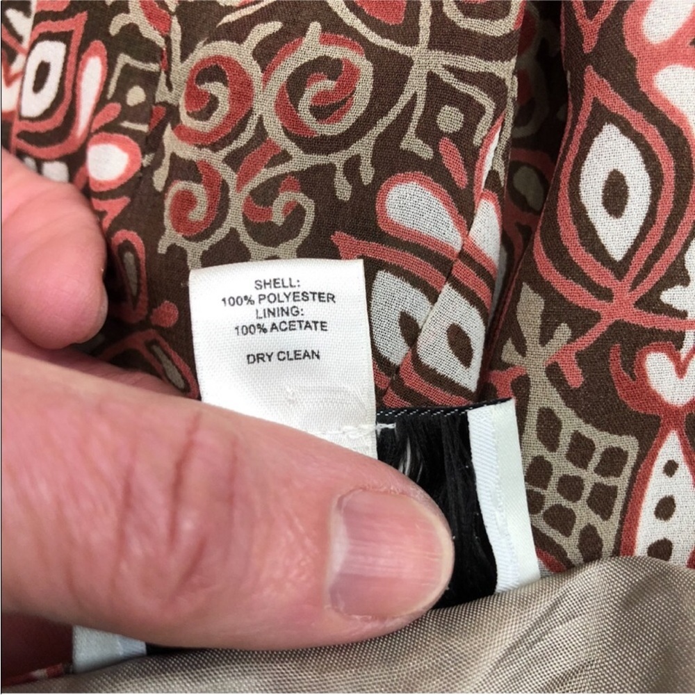 Ann Taylor Loft Petites lined side zip full paneled paisley skirt - Picture 9 of 10